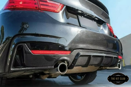 BMW 4 Series F32 F33 F36 - M Performance Style Rear Diffuser Carbon Look Dual Exit