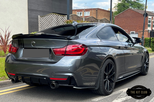 BMW 4 Series F32 F33 F36 - M Performance Style Rear Diffuser Gloss Black Dual Exit