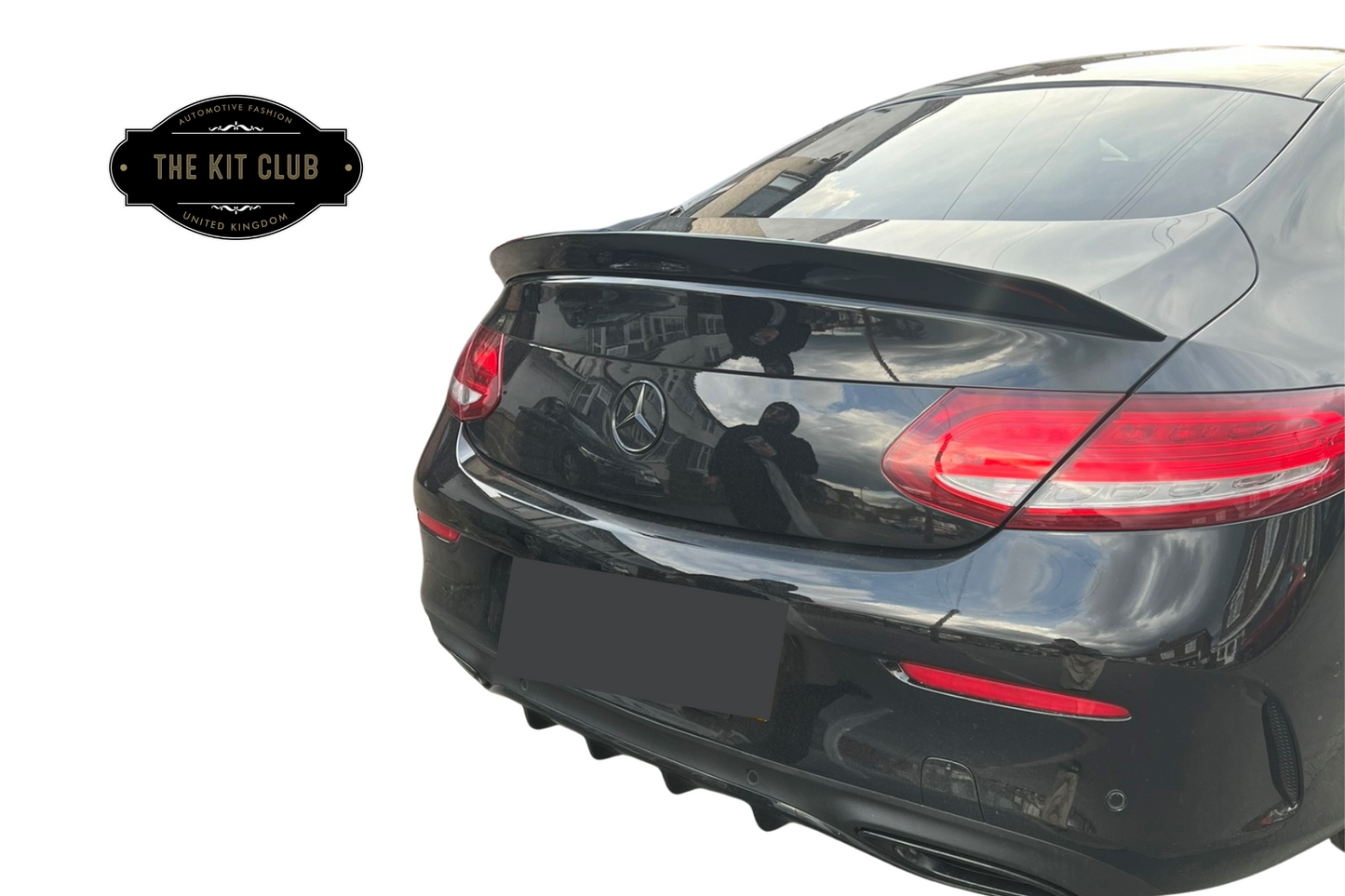 Mercedes C Class Coupe C205 C43-AMG Style Rear High Top Boot Spoiler Gloss Black