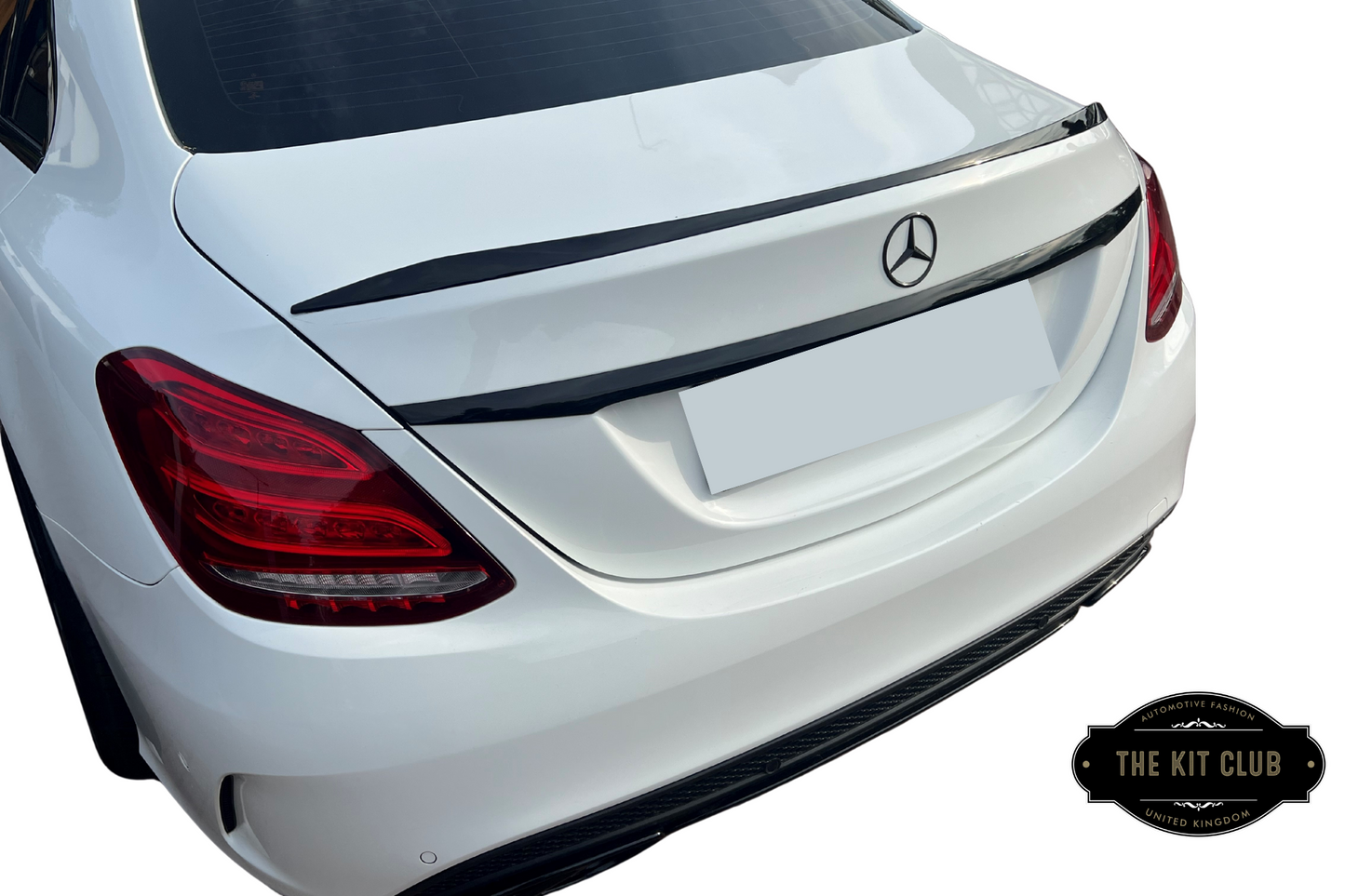 Mercedes C Class Saloon W205 C43-AMG Style Rear 4D Boot Spoiler Gloss Black