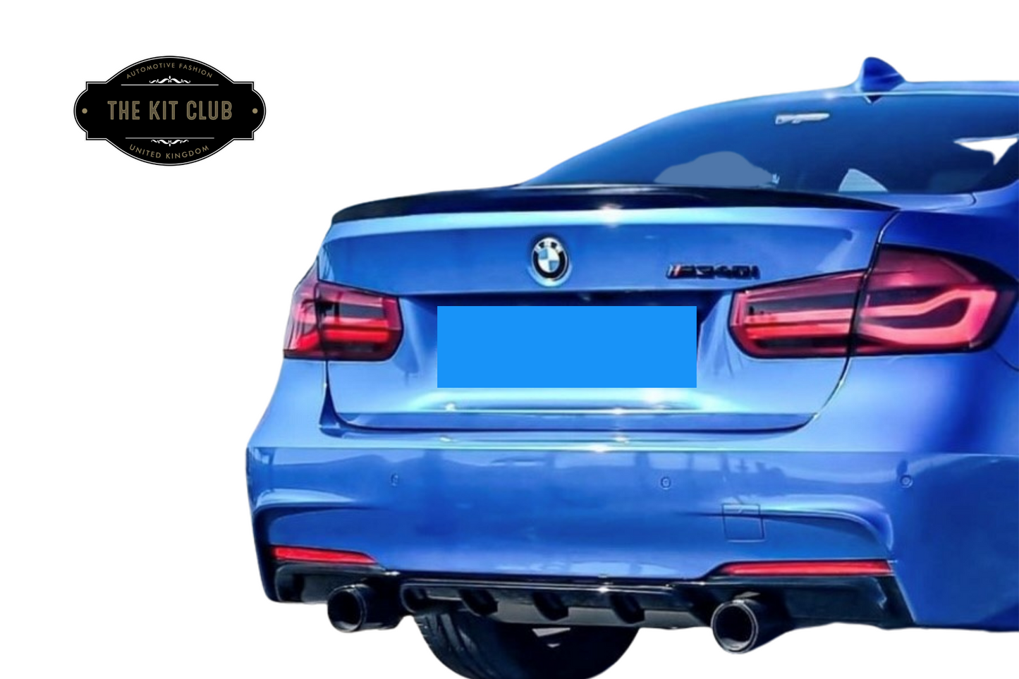 BMW 3 Series F30 F31 - M Performance Style Rear Diffuser Gloss Black Dual Exit