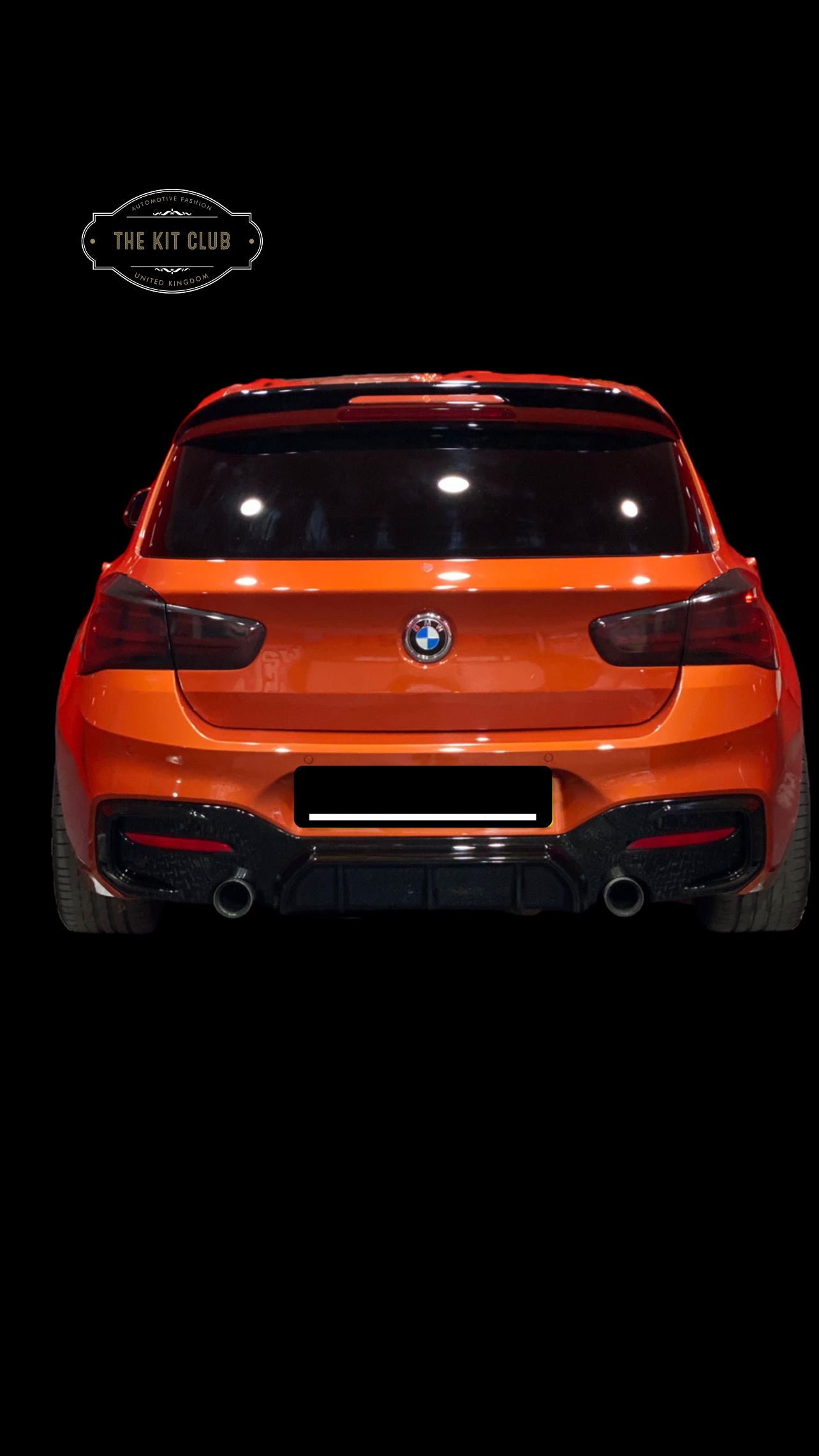 BMW 1 Series F20 F21 M135i M140i LCI Models - M Performance Style Rear Diffuser Gloss Black Dual Exit