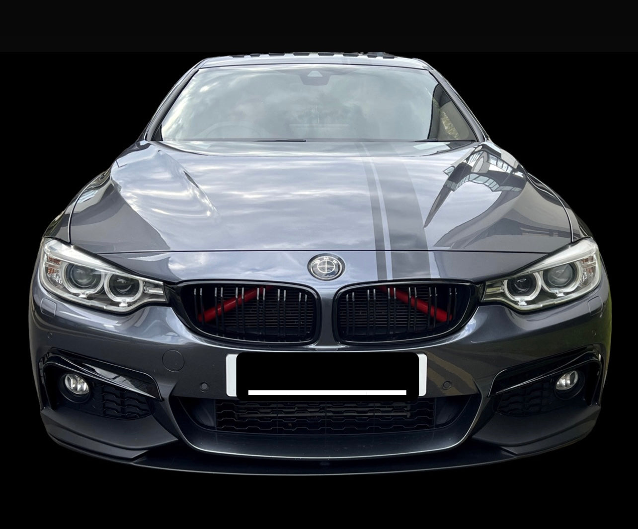 BMW 4 Series F32 F33 F36 - M Performance Style Dual Slat Kidney Grille Gloss Black