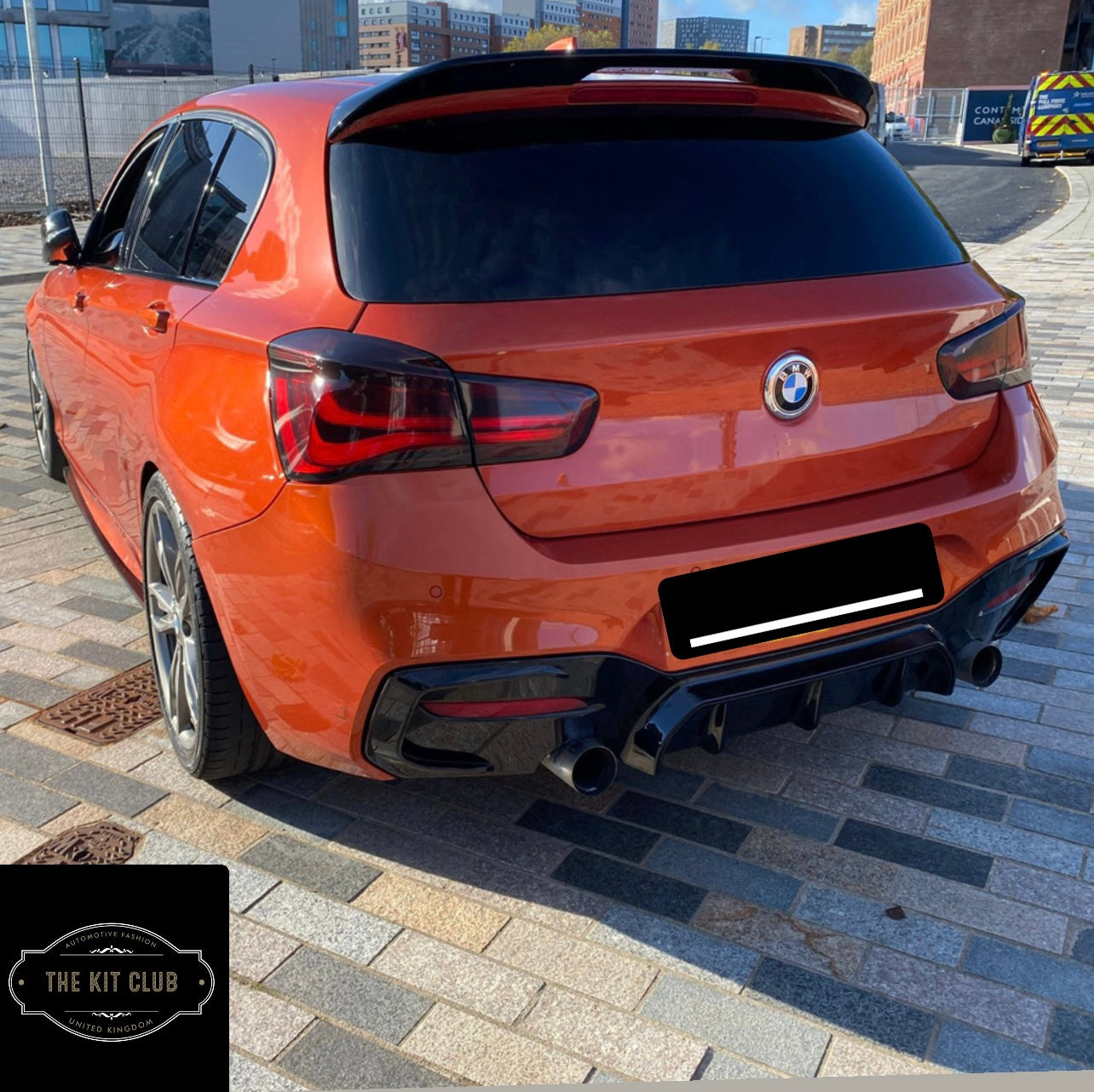 BMW 1 Series F20 F21 M135i M140i LCI Models - M Performance Style Rear Diffuser Gloss Black Dual Exit