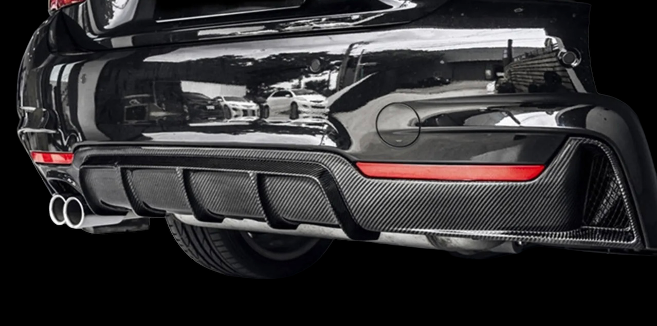 BMW 4 Series F32 F33 F36 - M Performance Style Rear Diffuser Carbon Look